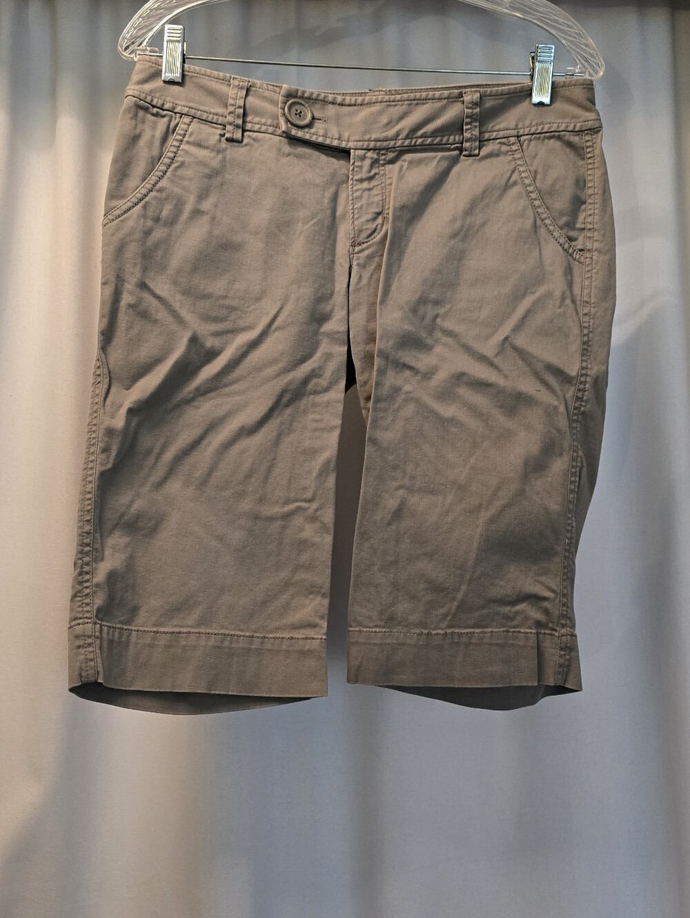 The Limited Grey Knee-Length Chino Bermuda Shorts